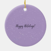 Paarse grillige kerstrendieren keramisch ornament (Achterkant)