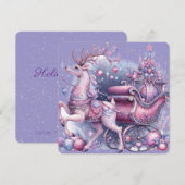 Paarse grillige magische rendier kerst Kaart (Voorkant / Achterkant)