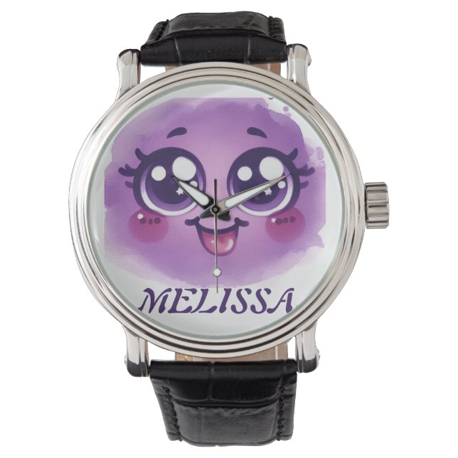 Paarse grimas horloge (Voorkant)