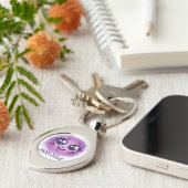 Paarse grimas sleutelhanger (Zijkant)