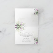 Paarse groen bedankje bedankkaart (Binnen)