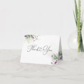 Paarse groen bedankje bedankkaart (Voorkant)