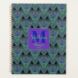 Paarse Groen Blauw Pauw Veer Art Decor Planner