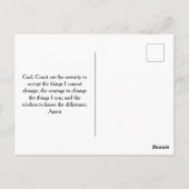 Paarse Groen Blauw Rood Bloemen Serenity Prayer Briefkaart (Achterkant)