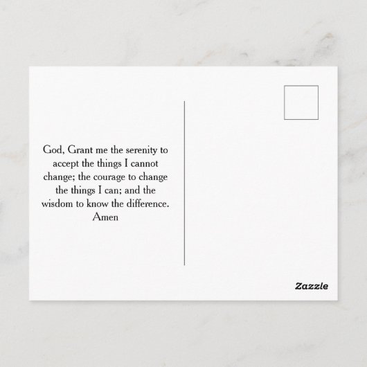 Paarse Groen Blauw Rood Bloemen Serenity Prayer Briefkaart (Achterkant)