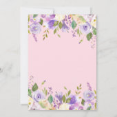 Paarse groen Floral Bridesmaids Luncheon Blush Kaart (Achterkant)