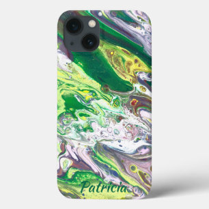 Paarse groen geel wit Abstracte Case-Mate iPhone Case
