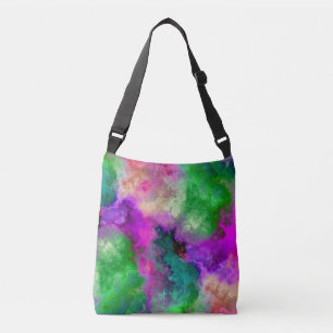 Paarse groen gemarmerd effect crossbody tas