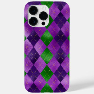 PAARSE GROEN GOLD MARDI GRAS DIAMOND PATTERNS Case-Mate iPhone 14 PRO MAX HOESJE