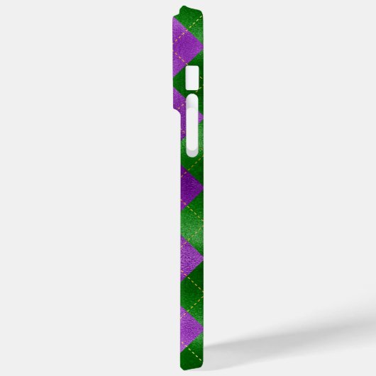 PAARSE GROEN GOLD MARDI GRAS DIAMOND PATTERNS Case-Mate iPhone CASE (Achterkant / Links)