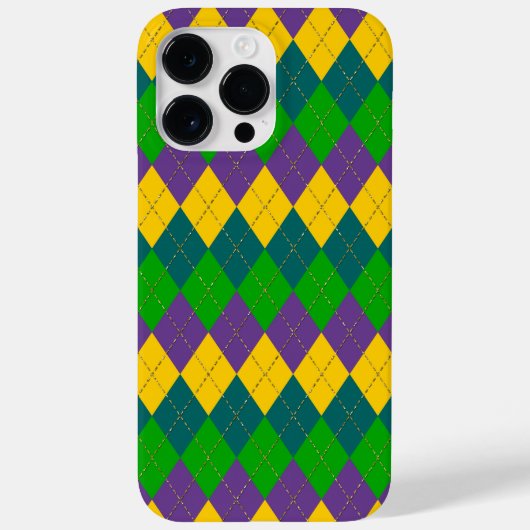 PAARSE GROEN GOLD MARDI GRAS DIAMOND PATTERNS Case-Mate iPhone CASE (Achterkant)