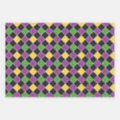 PAARSE GROEN GOLD MARDI GRAS DIAMOND STRIPES INPAKPAPIER VEL (Voorkant 3)