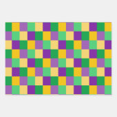 PAARSE GROEN GOLD MARDI GRAS DIAMOND STRIPES INPAKPAPIER VEL (Voorkant)