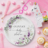 Paarse groen lavendel Baby shower papier Bord (Feest)