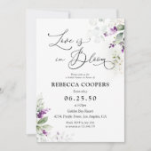 Paarse groen lavendel bruids douche uitnodiging (Voorkant)