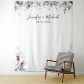 Paarse groen lavendel bruiloft achtergronden wandkleed (In situ)