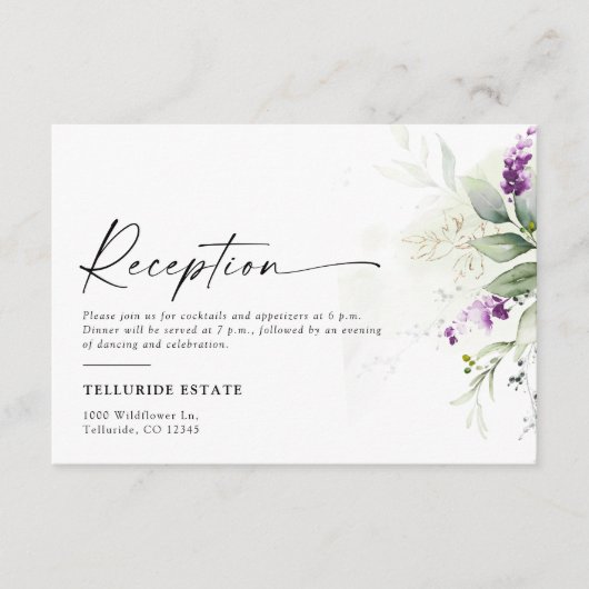 Paarse groen lavendel bruiloft behuizing Kaarten (Voorkant)