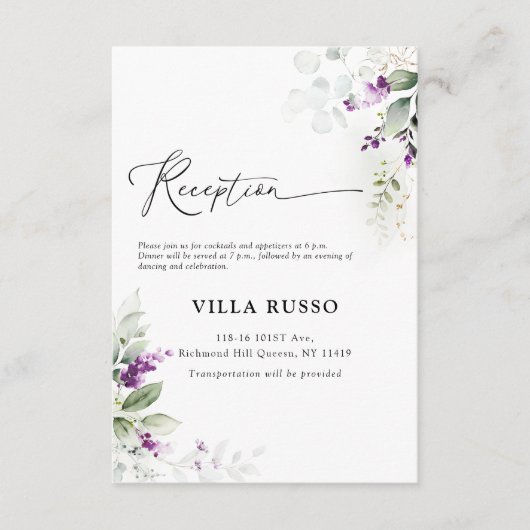 Paarse groen lavendel bruiloft behuizing Kaarten (Voorkant)