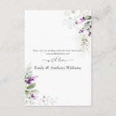 Paarse groen lavendel bruiloft behuizing Kaarten (Achterkant)