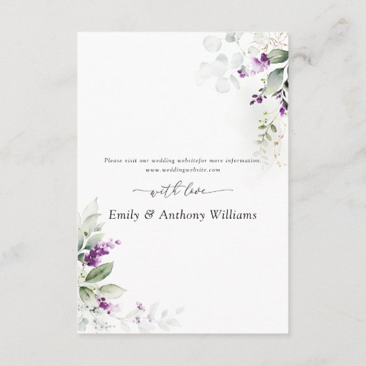 Paarse groen lavendel bruiloft behuizing Kaarten (Achterkant)