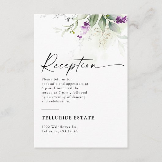 Paarse groen lavendel bruiloft behuizing Kaarten (Voorkant)