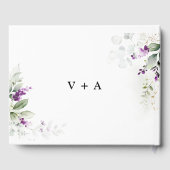 Paarse groen lavendel bruiloft gastenboek (Achterkant)