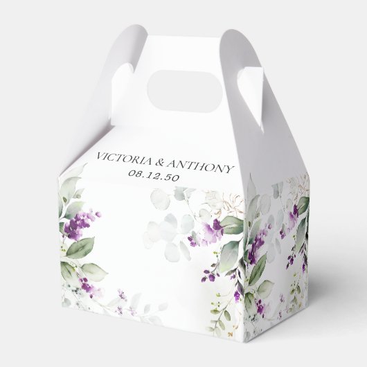 Paarse groen lavendel bruiloft gunst doos bedankdoosjes (Achterkant)
