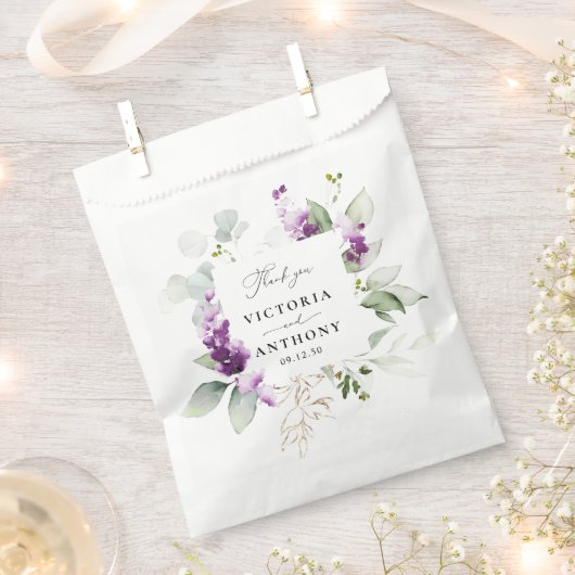 Paarse groen lavendel bruiloft gunsttassen bedankzakje (Geknipt)