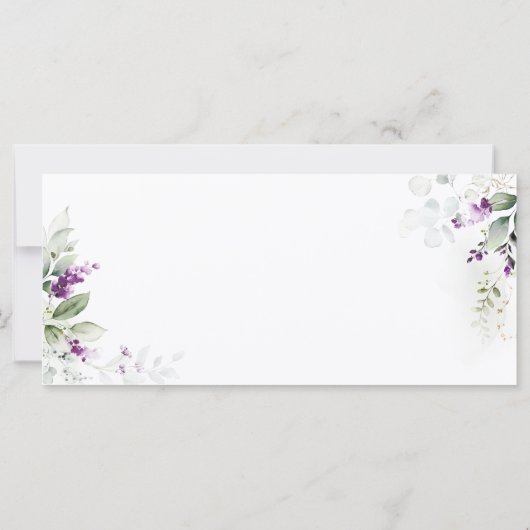 Paarse groen lavendel bruiloft hoofd tafel teken (Achterkant)