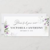 Paarse groen lavendel bruiloft hoofd tafel teken (Voorkant)