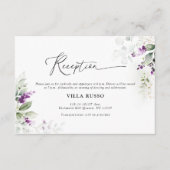 Paarse groen lavendel bruiloft informatiekaartje (Voorkant)