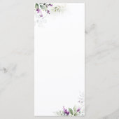 Paarse groen lavendel bruiloft menu (Achterkant)