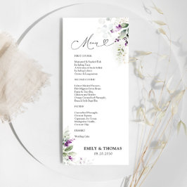 Paarse groen lavendel bruiloft menu