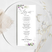 Paarse groen lavendel bruiloft menu