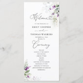 Paarse groen lavendel bruiloft programma programmakaart (Voorkant)