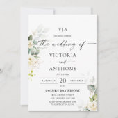 Paarse groen lavendel bruiloft uitnodiging (Voorkant)