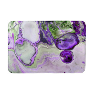 Paarse Groen Violet Marmer Fluid Art Abstract Badmat