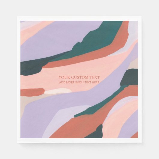 Paarse & Groene Abstracte Kunst Schilderen Custom Servet (Voorkant)