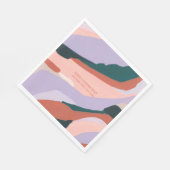 Paarse & Groene Abstracte Kunst Schilderen Custom Servet (Hoek)