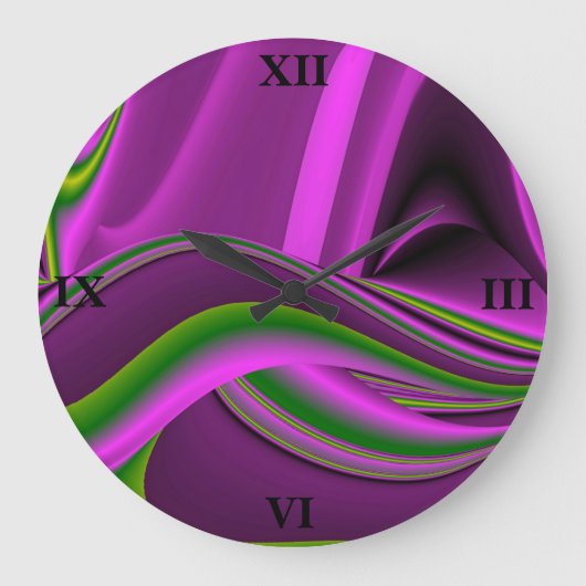 paarse groene abstracte regenboog-Kunst Grote Klok (Voorkant)