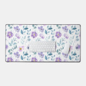 Paarse groene aquarel wilde bloem bureaumat (Keyboard & Muis)