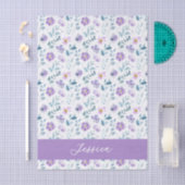 Paarse Groene Aquarel Wilde Bloem Naam Tissuepapier (Craft)