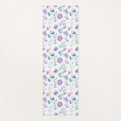 Paarse groene aquarel wilde bloem yogamat (Voorkant)