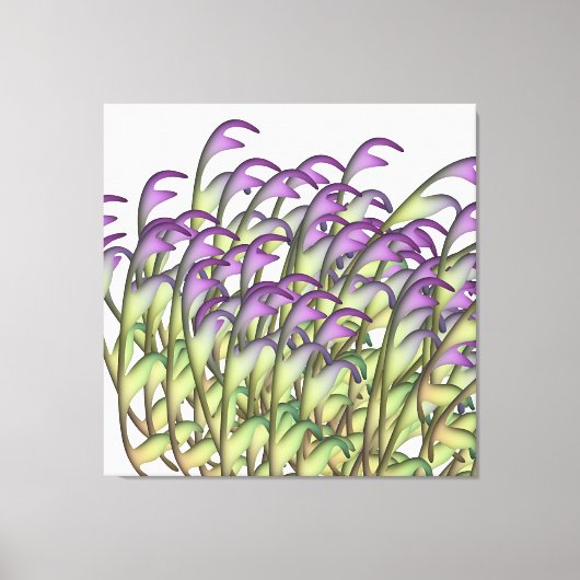 Paarse Groene Bladeren Canvas Afdruk (Voorkant)