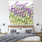 Paarse Groene Bladeren Canvas Afdruk (Insitu (Slaapkamer))