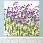 Paarse Groene Bladeren Canvas Afdruk (Insitu (Houten vloer))