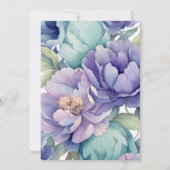 Paarse groene blauwe bloem 70e verjaardag voor haa kaart (Achterkant)