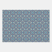 Paarse, groene, blauwe, zalm & gele Tegel Inpakpapier Vel (Voorkant 3)