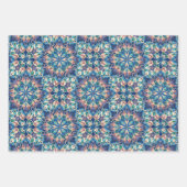 Paarse, groene, blauwe, zalm & gele Tegel Inpakpapier Vel (Voorkant)