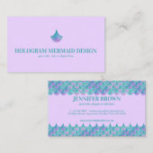Paarse Groene Blauwgroen Zeemeermin Hologram Visitekaartje (Voorkant / Achterkant)